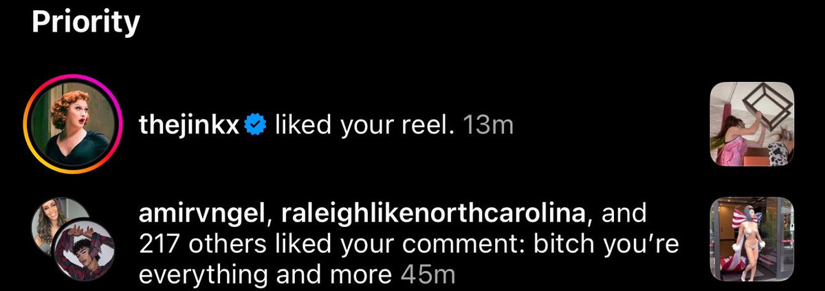 mother jinx liked our reel 😭 I feel like a real actress