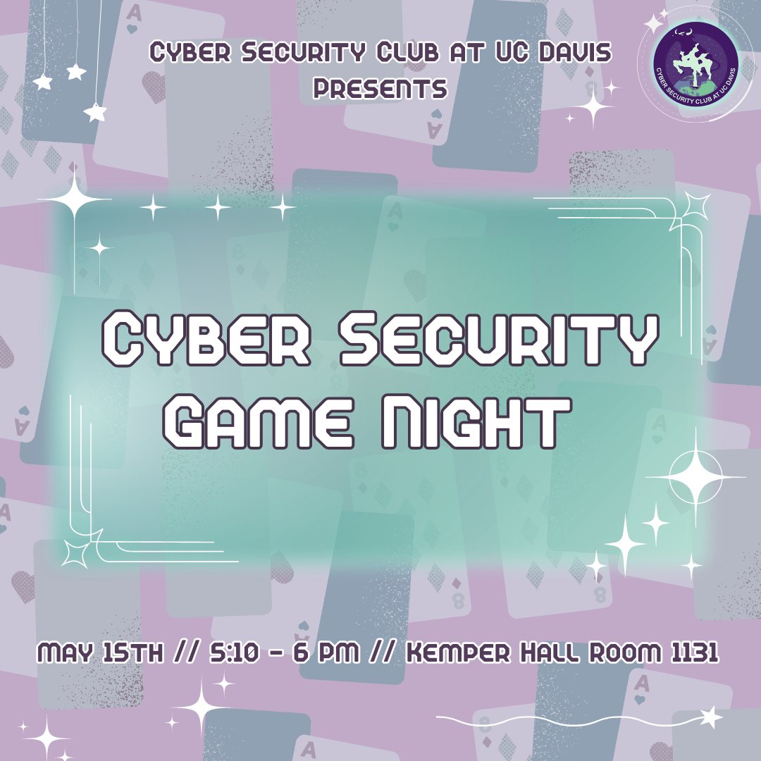 daviscybersec's tweet image. This week, we’re hosting a cyber security-themed game night. We’ll have rounds of the incident response game Backdoors &amp;amp; Breaches, as well as some appsec trivia. It’ll be lots of fun, so be sure to come by!