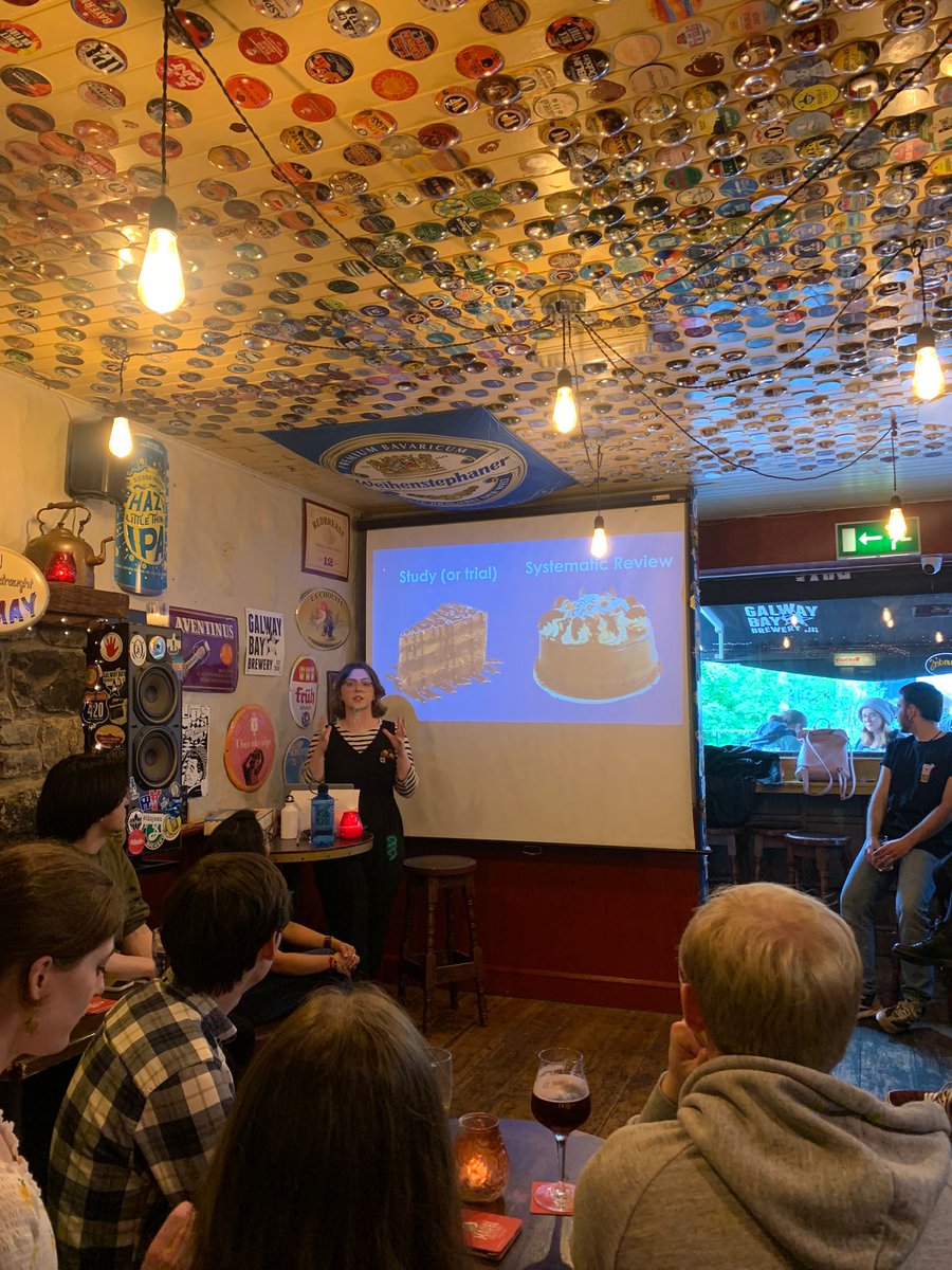 It was a privilege to speak about the wonders of #SystematicReviews today as part of #PintOfScience 🍺🎂 Follow @ThePeoplesRev to learn more about systematic reviews & help shape a real life systematic review!