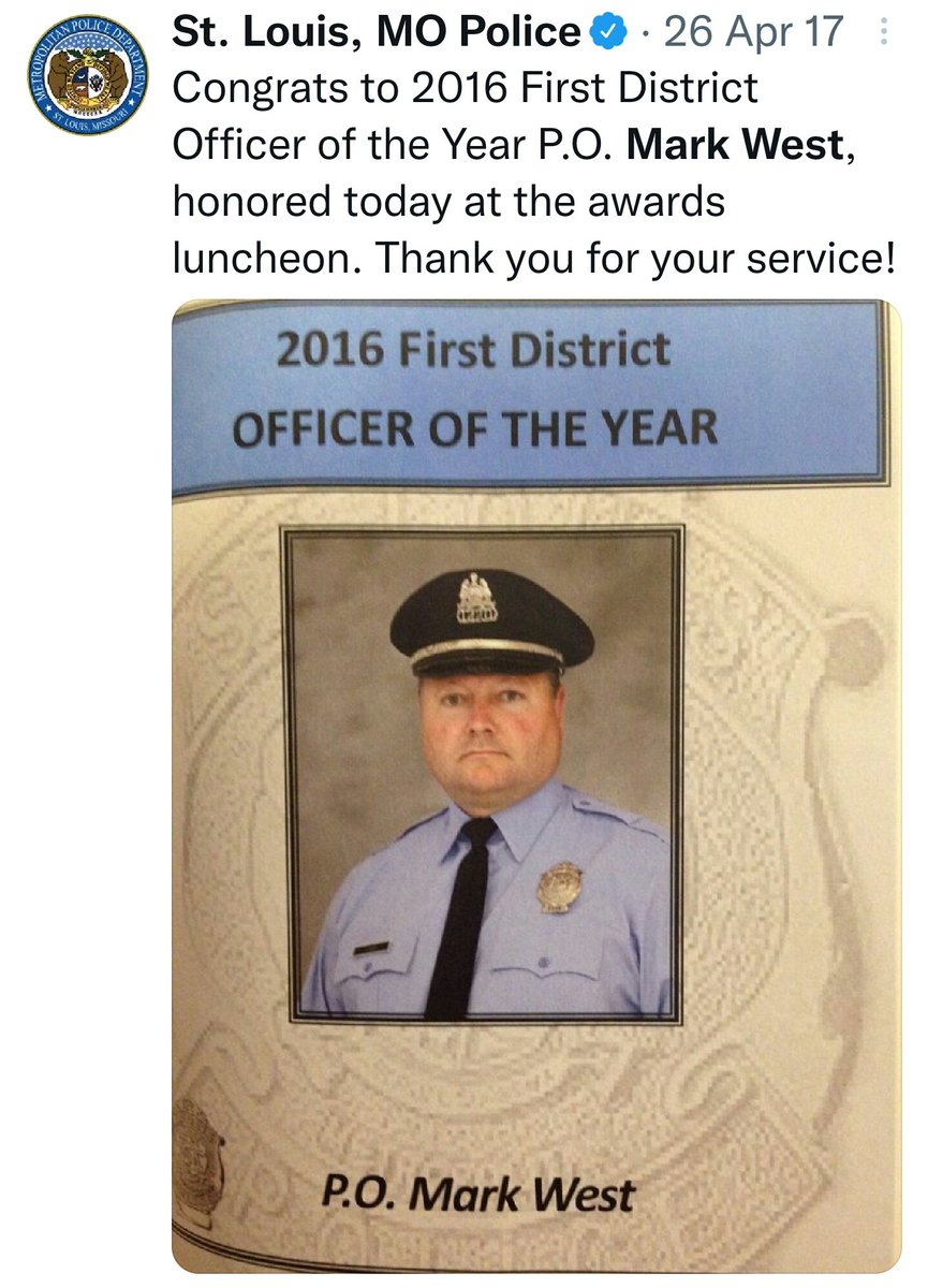 Former SLMPD Ofc Mark West had been facing 3 charges for molesting a child under age 12, but today withdrew his not guilty plea & entered a plea agreement for 1 charge of 1st degree harassment. He was given an SIS w/ 5yrs probation & will 𝘯𝘰𝘵 have to register as a sex offender