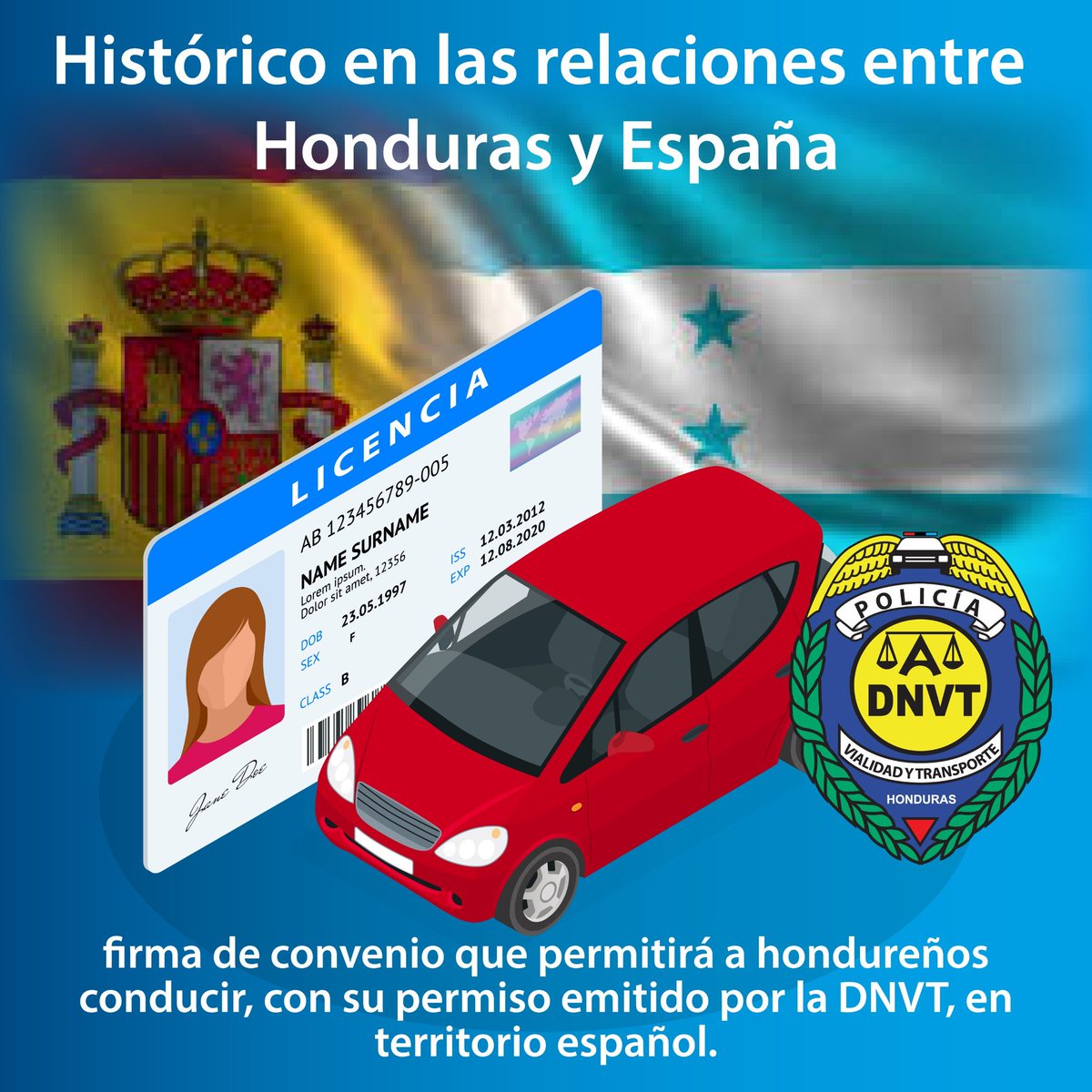 Histórico convenio para homologar permisos de conducir emitidos por @dnvt_honduras de #Honduras beneficiando a más de 180 mil hondureños en España un paso crucial hacia la integración y movilidad de los ciudadanos hondureños en #España @XiomaraCastroZ @Canal8_hn @gobprensaHN