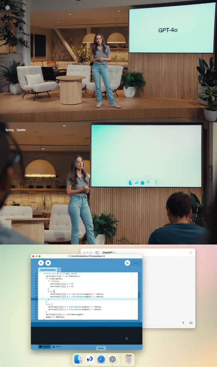 Jean_no's tweet image. Pour présenter GPT-4o, Mira Murati (Chief technology officer) lance... #processingOrg ! 
(spotted by @sableRaph)