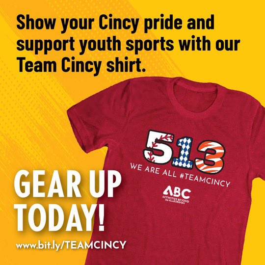 Let's make this 513 Day one to remember – join us in supporting youth sports and showing the world what it means to be part of #TeamCincy! LINK TO: cincyshirts.com/products/513-t… (cincyshirts.com/products/513-t…)
