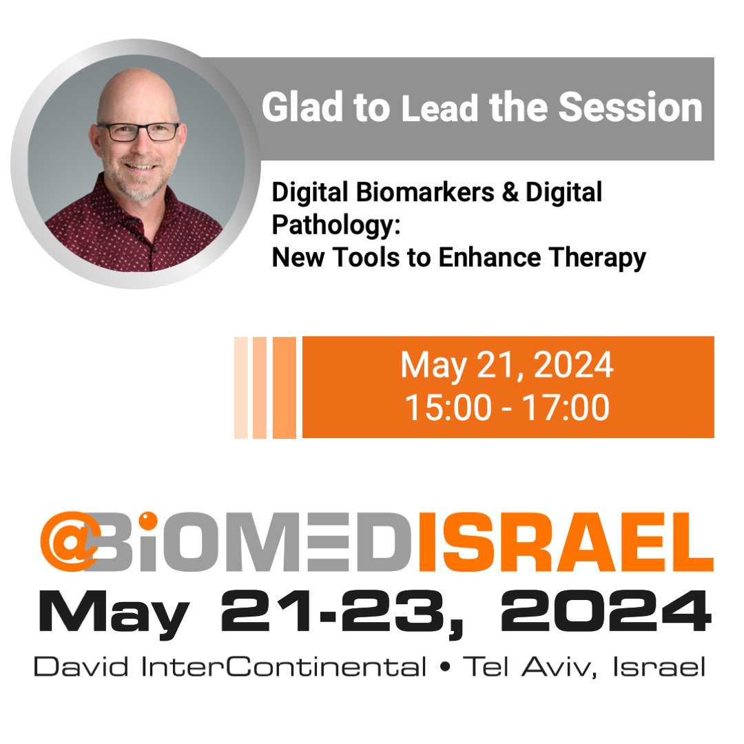 #BiomedIsrael is just around the corner! We're excited to announce that our CEO and co-founder, @avi_ve, will moderate a panel discussion on “Digital #Biomarkers and #DigitalPathology: New Tools to Enhance Therapy.” See you in Tel Aviv! bit.ly/3yc3Hwg