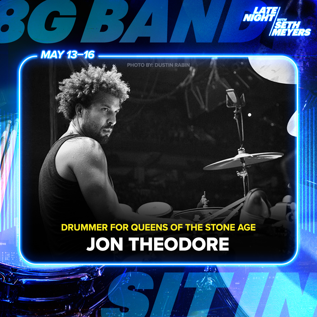 All week, Jon Theodore (@mister_theodore), drummer for Queens of the Stone Age (@qotsa), sits in with the 8G Band!