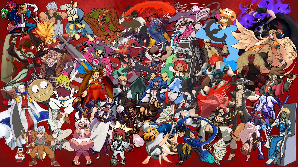 Guilty Gear character art collab featuring 35 different artists Tag cards will be in replies