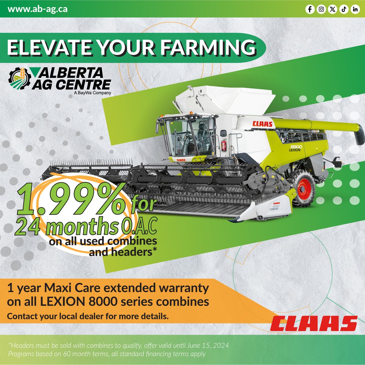 Don't miss out on the chance to elevate your farming game with industry-leading efficiency and technology! Contact your local dealer for more details!

#CLAAS #AlbertaAGCentre #combines #usedcombines #springsale #springsavings #farming #agriculture