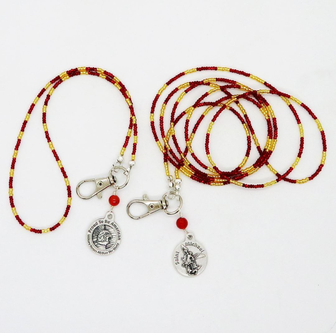 Quality, Budget-respectful gift idea Phone Lanyards, USMC St Michael and Eagle, Proud to be an American, Cross Body AND Wrist Lanyards, Red and Gold From RivendellRocksSedona on Etsy #CCMTT rivendellrockssedona.etsy.com/listing/173027…