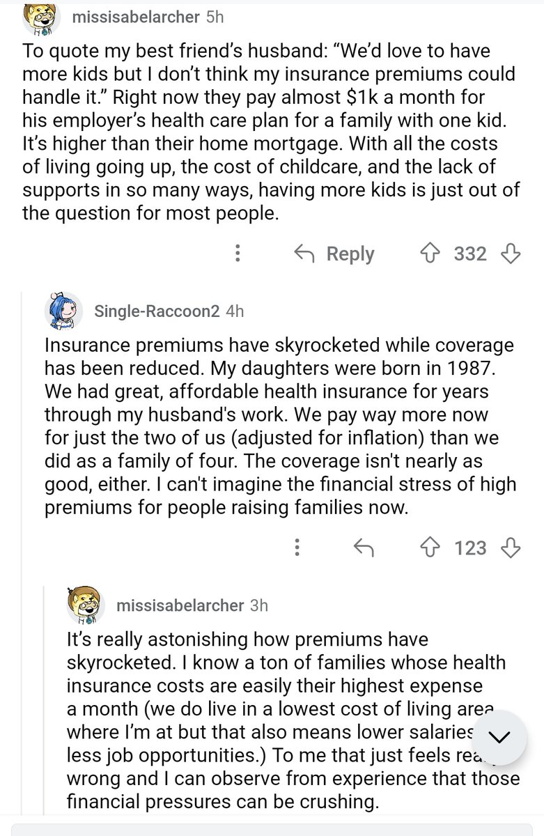 These are just random comments on a non-political Reddit post but the sort of stuff you hear people say all the time and it's striking how Democrats essentially have no answer to this very common complaint, and they wonder why Biden is losing.