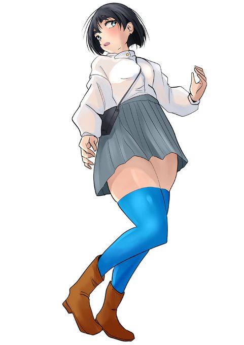 「blue thighhighs」 illustration images(Latest)