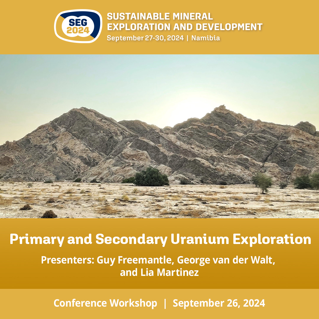 Learn about the geological principles of uranium deposit formation during the SEG 2024 workshop Primary and Secondary Uranium Exploration on Sept 26. seg2024.org/workshops