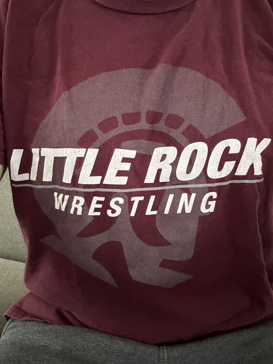 Some @LittleRockWRES tonight as I get ready to record the @Bloodround podcast. #WrestlingShirtADayinMay