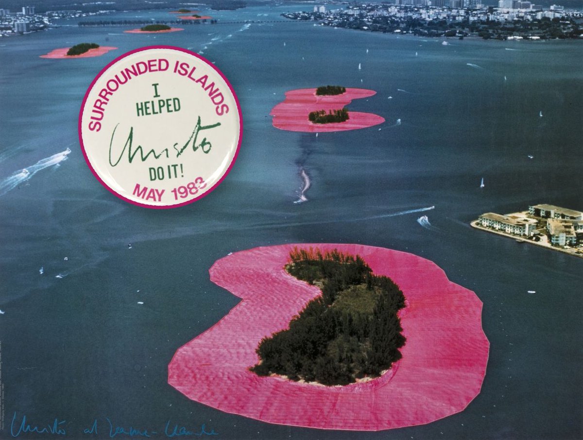 Surrounded Islands, Christo & Jeanne-Claude’s iconic & majestic work, spanned across 11 islands in Biscayne Bay in May 1983. Learn about their vibrant pink installation & the Library's connection to the project in the latest #MDPLSDigitalCollections blog: spr.ly/6012jhfBw.