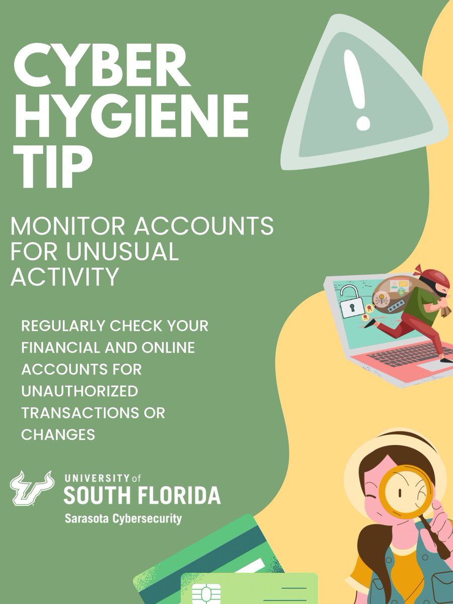 🔍 Stay vigilant! Regularly check your financial and online accounts for any unusual activity or unauthorized transactions. It's a crucial step in protecting yourself from cyber threats. 💳🔒 #CyberSecurity #StaySafeOnline