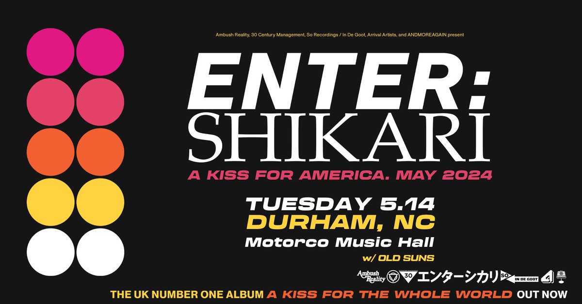 Tonight at @motorcomh, @ENTERSHIKARI with @oldsunsmusic!! Doors open at 7pm, music starts at 8pm. found.ee/andEnterShikari