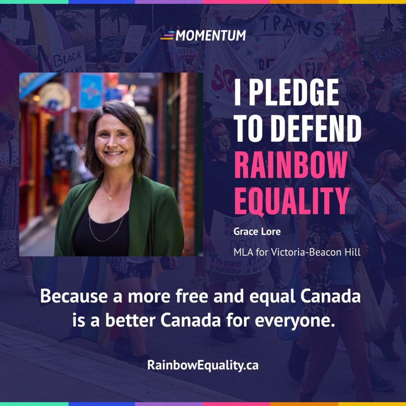 All day every day. I will always stand for the rights of queer, trans, gender diverse and 2SLGBTQIA+ youth, adults, seniors and families in my community and beyond. You can sign here: rainbowequality.ca/pledge