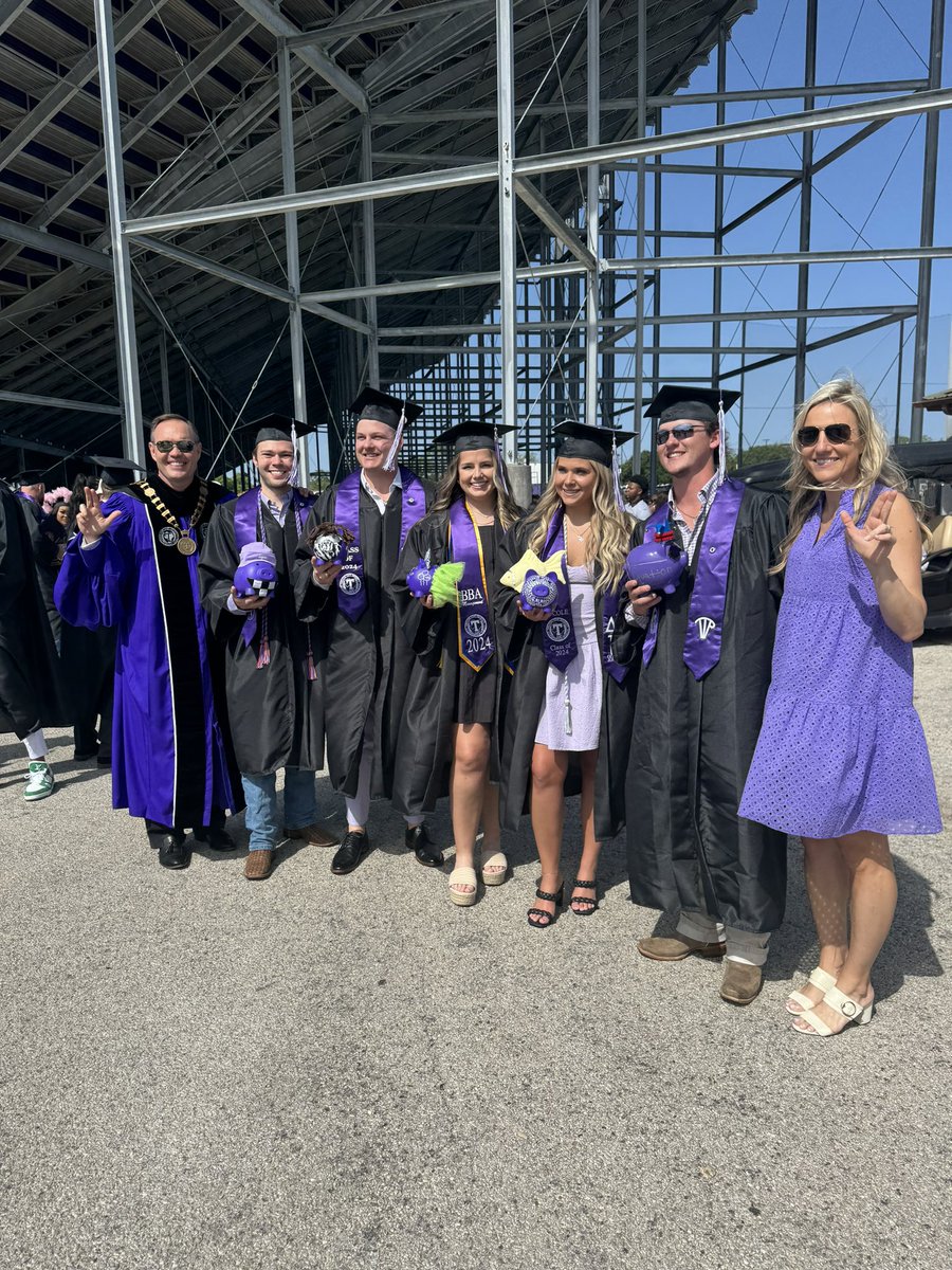 New office arrivals… I am thankful for the thousands of hours our beloved <a href="/TarletonState/">Tarleton State University</a> #PurplePoo put in each year in “raising the spirit.” Congratulations to our seven Poo seniors! 💜🎓🙏#ProudPrez #BleedPurple