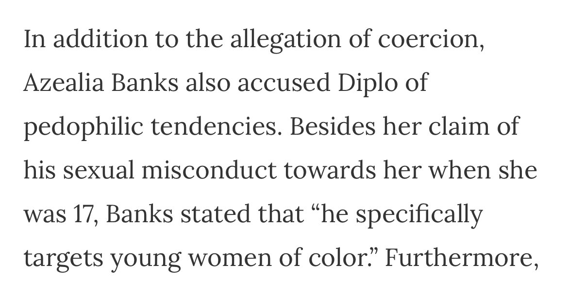This is crazy bc she accused Diplo of being a pedo for doing the same exact thing lmao