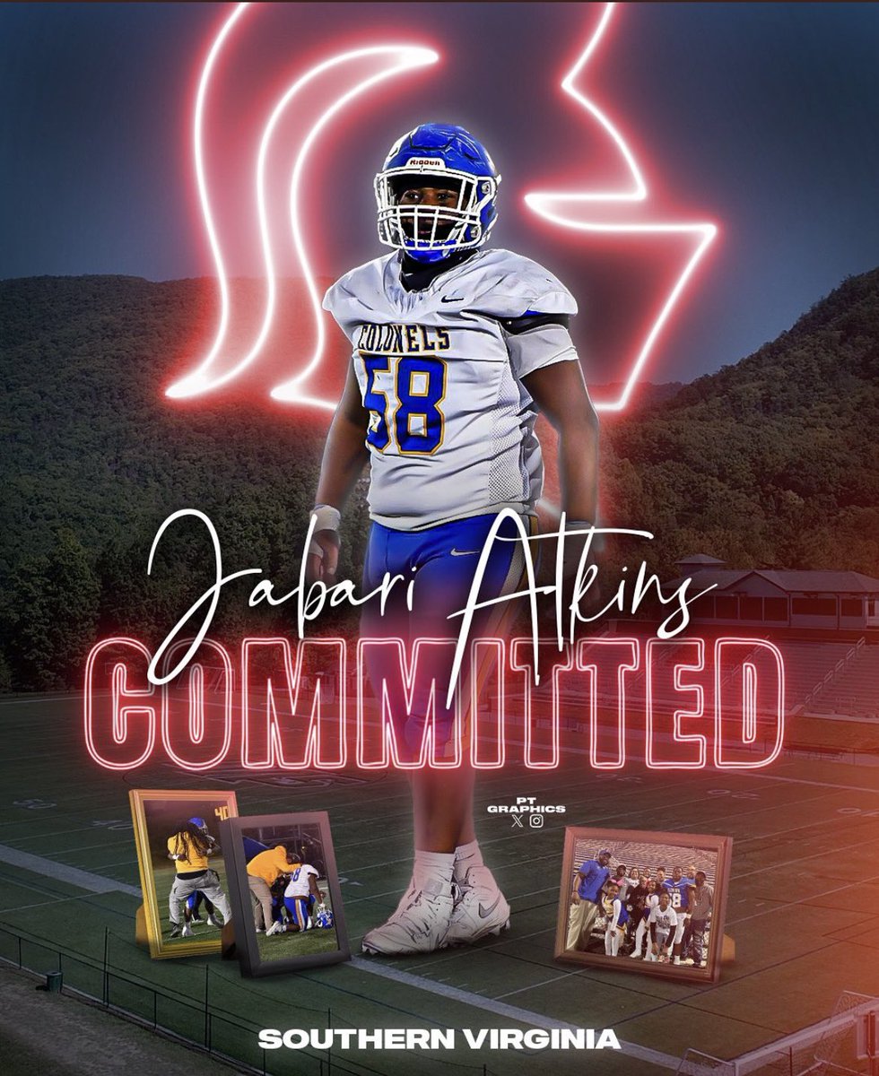 Nick Leftwich (@coachnleftwich) on Twitter photo Congratulations to #58, Jabari Atkins on his commitment to continue his academic and athletic career at Southern Virginia University! We are very excited about his commitment and the future he has in front of him!
1-0
ATTITUDE
#FlemingFootball Congratulations to #58, Jabari Atkins on his commitment to continue his academic and athletic career at Southern Virginia University! We are very excited about his commitment and the future he has in front of him!
1-0
ATTITUDE
#FlemingFootball