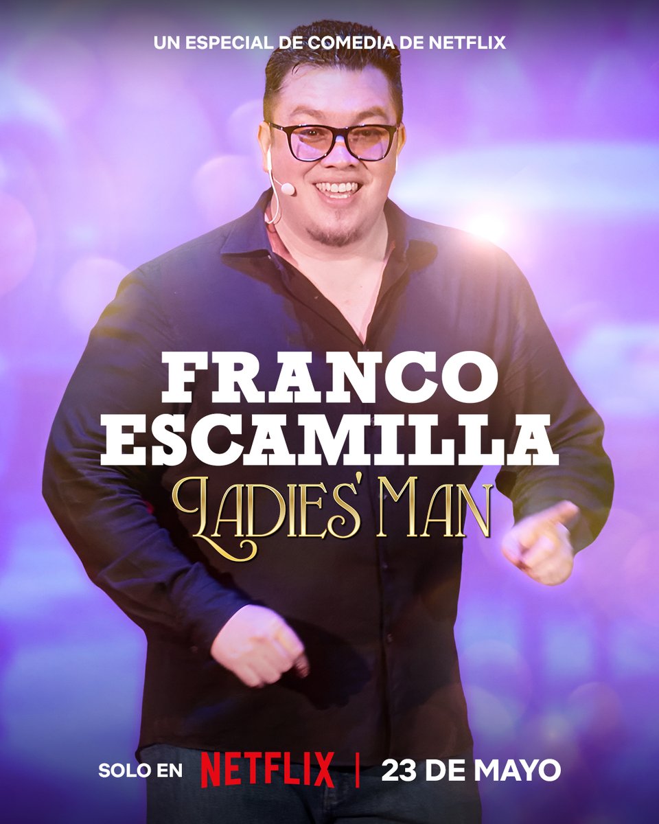 ¡Hermanos! 😎 El escenario está listo para recibir el nuevo especial de comedia de Franco Escamilla con nuevas anécdotas sobre su exitosa vida con las mujeres. 👩‍❤️‍💋‍👨😅 No se pierdan “Franco Escamilla: Ladies' man”, disponible en Netflix a partir del 23 de mayo a las 21:00 hrs. 👊