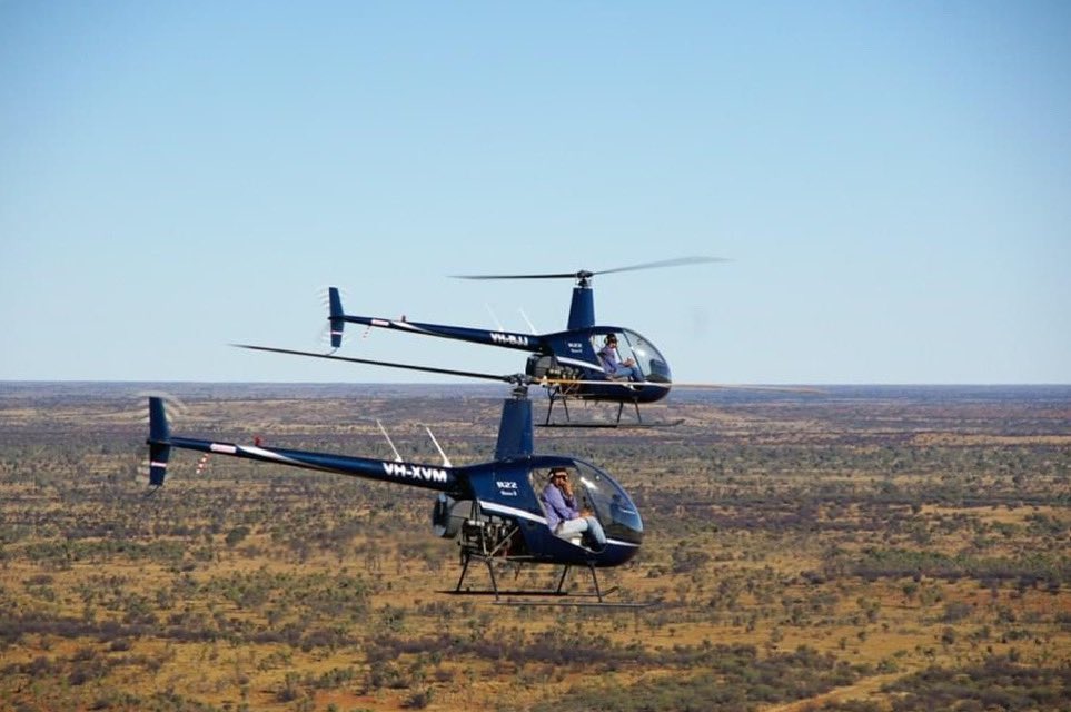 Out where the wild things are & your eastern neighbour is the Simpson Desert. Bending bovine 12 yrs ago through the Turpentine on the Hale River 200km east of Alice Springs. 3 x R22’s heading home c/o Barkly Helicopters #ausag #agchatoz #beef #cattle #australia #helimustering