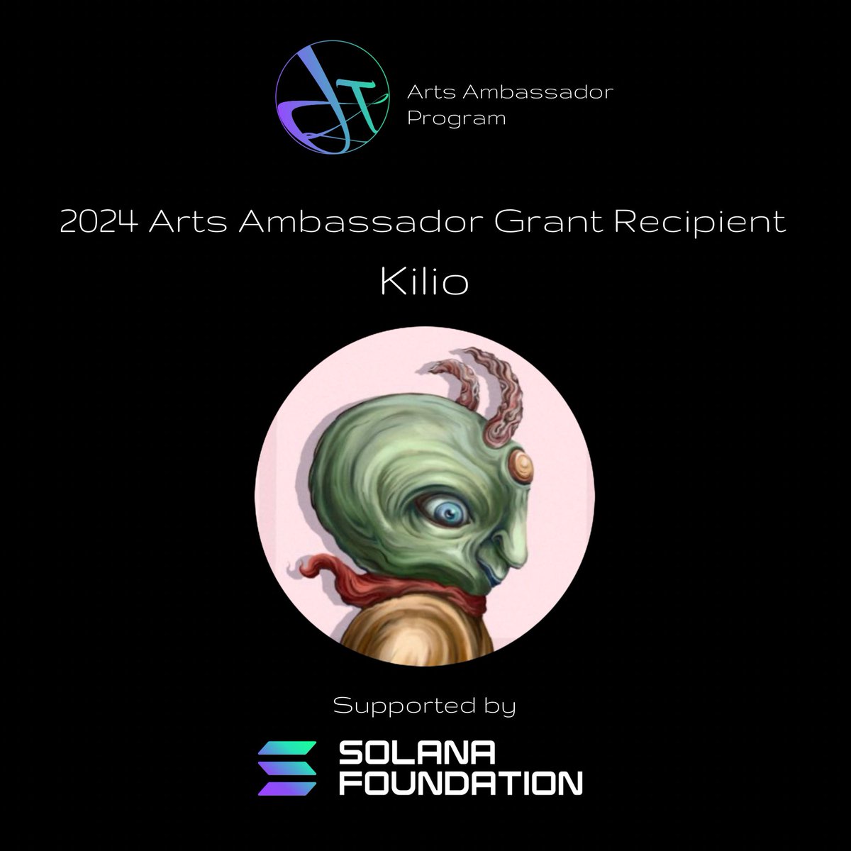 Happy to announce @kilio_art as a new Arts Ambassador Grant Recipient for Q2. Kilio will be touring and exhibiting at multiple art festivals throughout Germany in the name of Solana art. Excited for them to have this opportunity. Congratulations friend. The Arts Ambassador