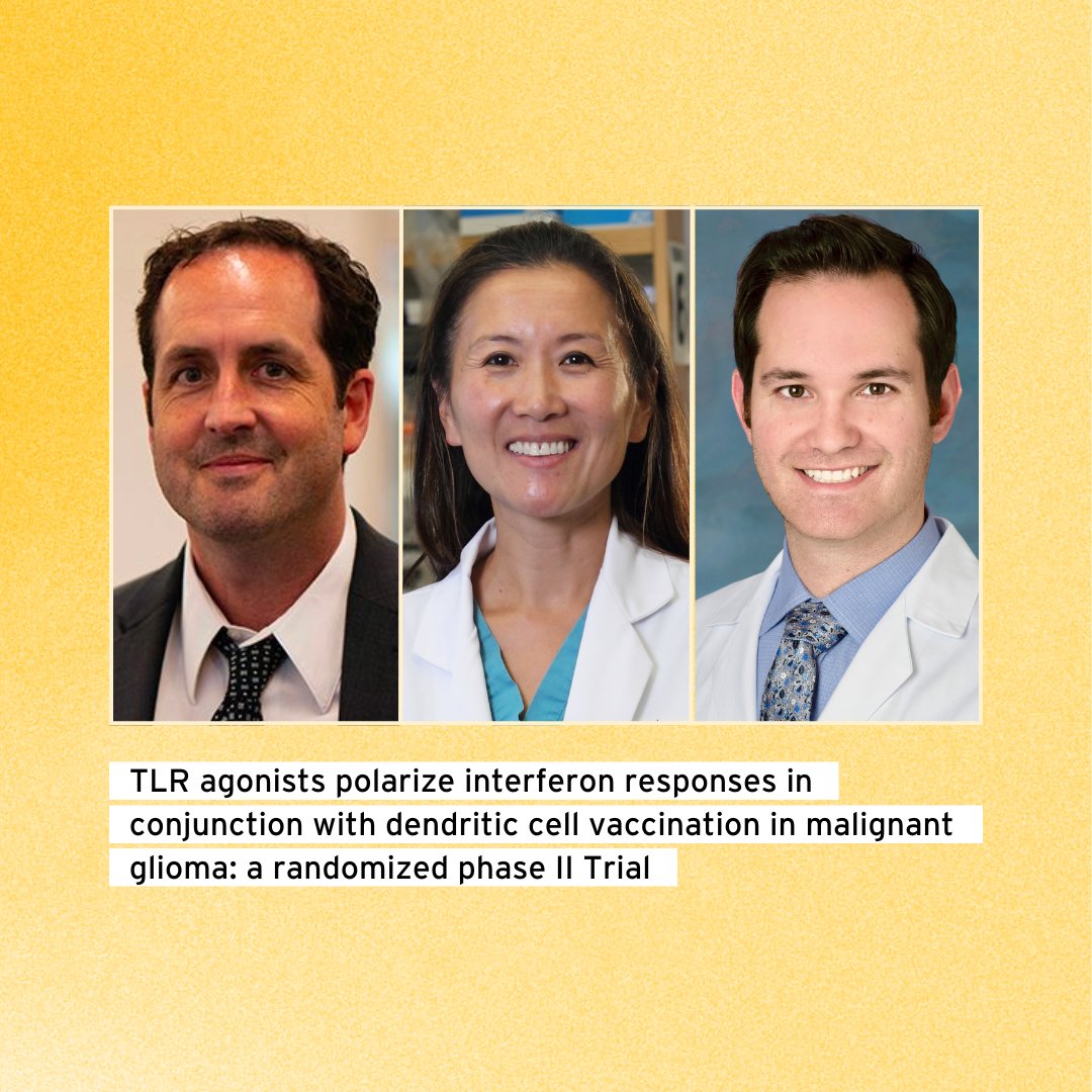 Drs. Robert Prins, Linda Liau, Richard Everson, & team investigated the effectiveness of adding TLR agonists to autologous tumor lysatepulsed dendritic cell (ATL-DC) vaccination in patients with newly-diagnosed or recurrent #gliomas. Read the article here: bit.ly/3QL5C1c