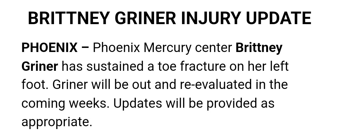 Brittney Griner injury update: