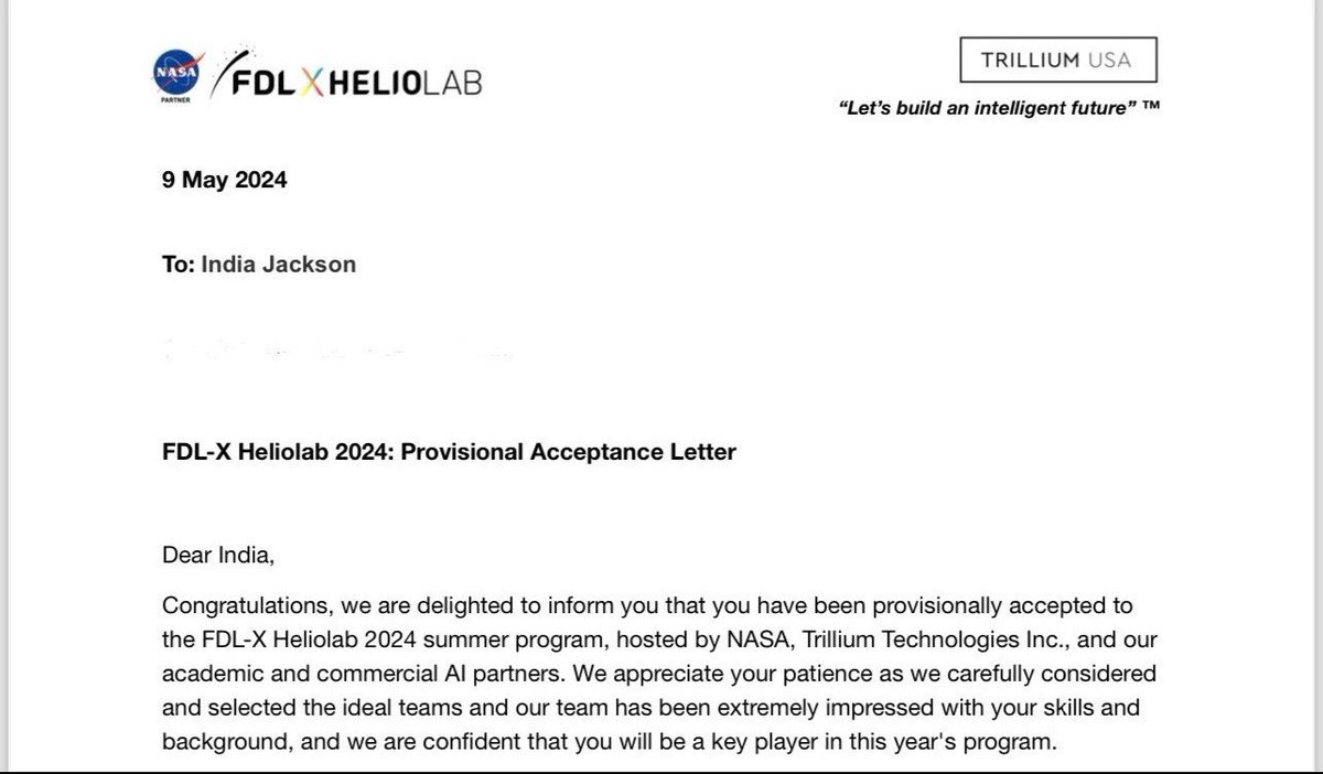 I’ve been accepted into a prestigious Heliophysics AI/Machine Learning PAID fellowship this summer!! I applied for this two years ago, was rejected, put in some hard ass work and it has paid off!!