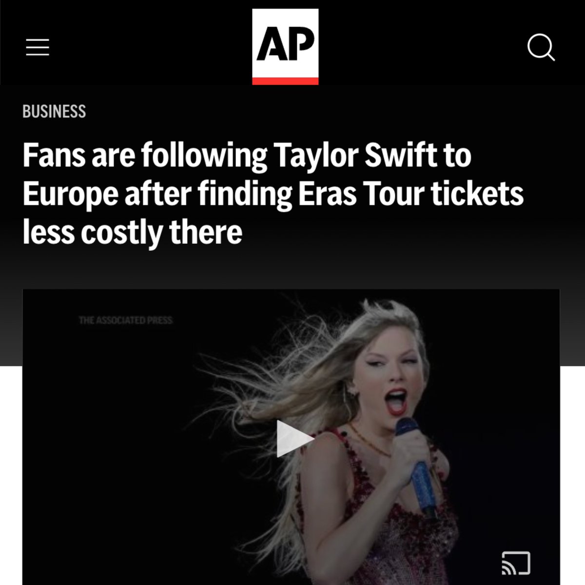 Europe has tougher laws on ticket fees and reselling. The result? Tickets to Taylor Swift's European tour, air fare, + hotel can cost LESS than one of her concert tickets in the US. If that's not another reminder that we need to crack down on Ticketmaster, I'm not sure what is.