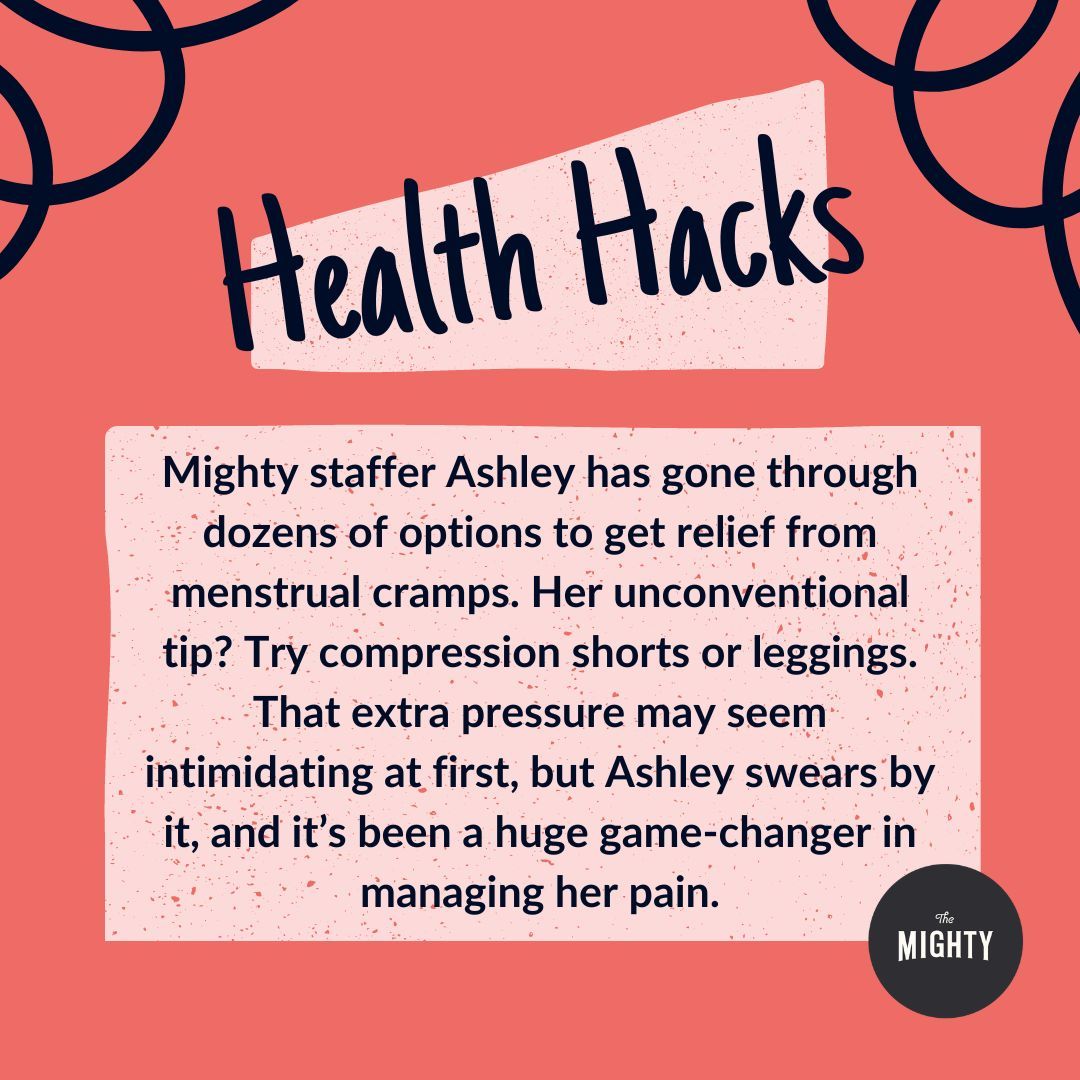 Menstrual cramps, meet compression pants 👖 After trying pain relievers, hot compresses, TENS units, you name it, Mighty staffer Ashley has gone through dozens of options to get relief from menstrual cramps. This is her unconventional tip, and she swears by it.