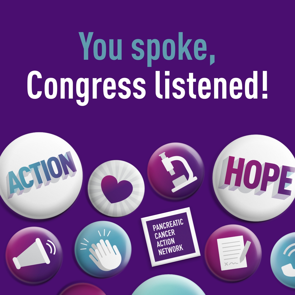 Advocacy WORKS! 📣 PanCAN advocates recently contacted members of Congress urging them to sign their names in support of $25 million in federal funding for dedicated #pancreaticcancer research. 💜 Because of those efforts, a record number of members signed on – a tremendous first