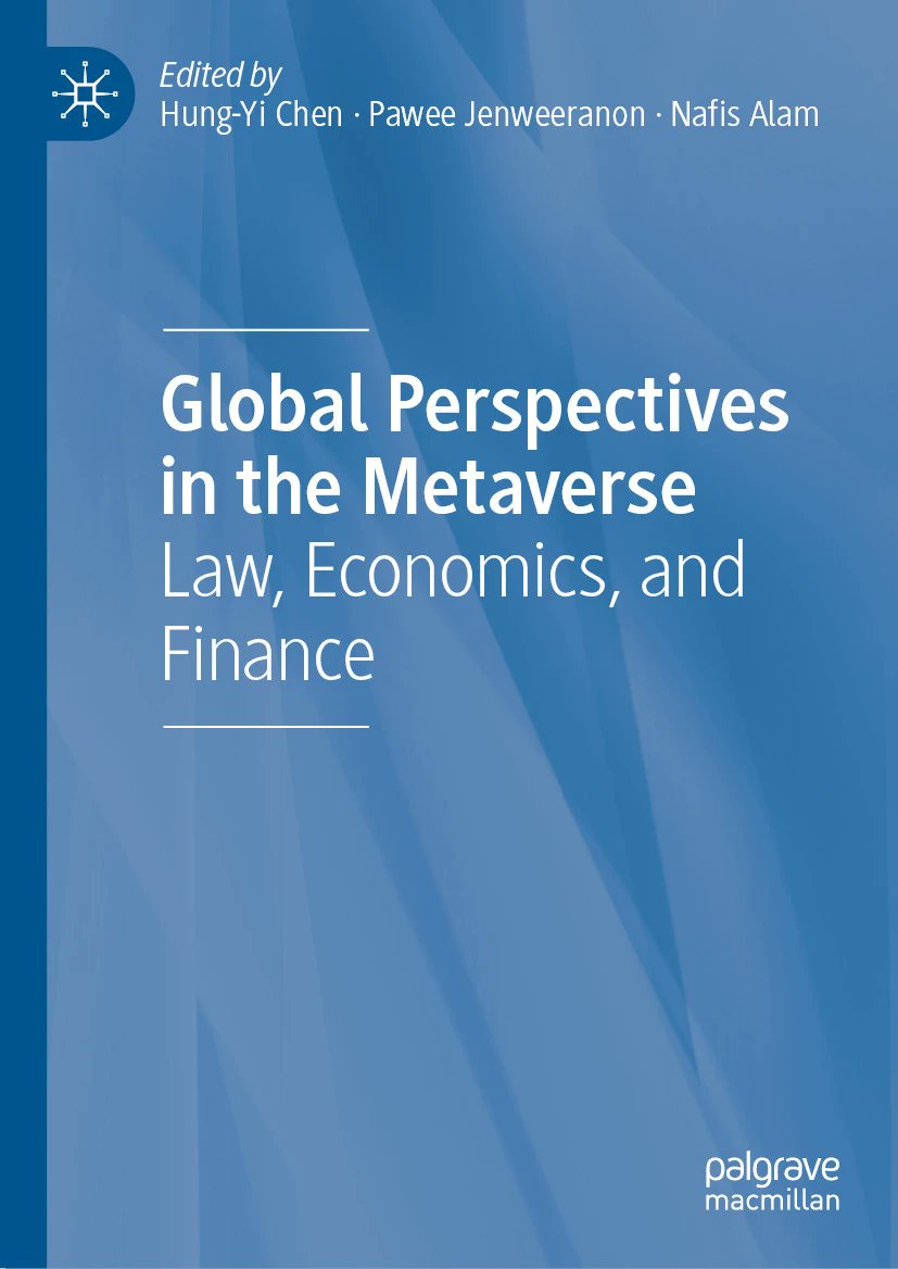 My latest contribution to #Metaverse research Global Perspectives in e Metaverse: #Law, #Economics & #Finance #Blockchain #DLT #AR #FinTech #Regulation #RegTech #cybersecurity #DigitalTransformation #gaming #Fraud #payment @bamitav Get your copy at link.springer.com/book/10.1007/9…
