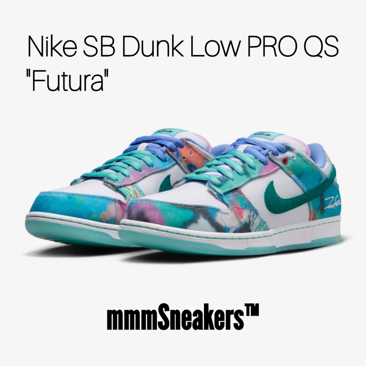 Nike SB Dunk Low PRO QS 'Futura' latitude販売情報 🗓️2024年5月18日10:00-12:00条件付き店頭発売予定 ⚠️購入条件⚠️ ①自分のキックフリップ or ヒールフリップのメイク動画をスタッフへ提示 ②過去2年以内にlatitudeで購入履歴（レシート）がある方 🔗 instagram.com/p/C65xpcgPgvO/…