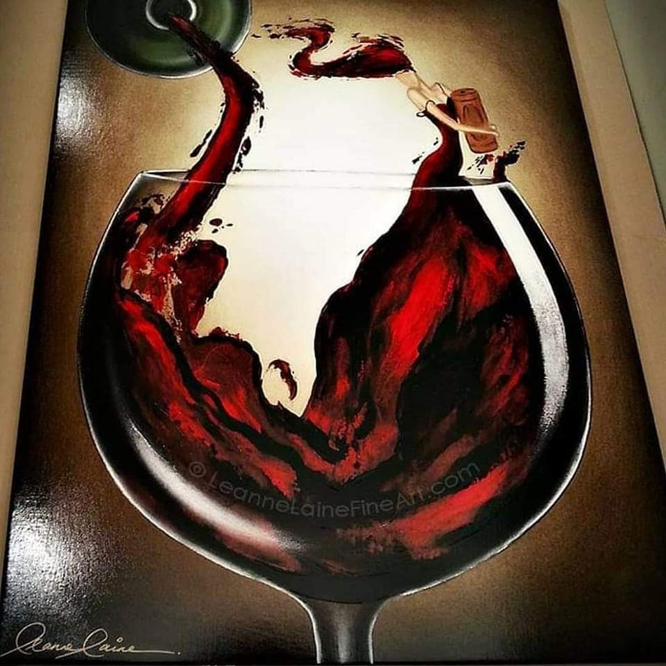 Client bought my #wineart Ruby's Possession....ready to be shipped (find this #wine #art in many sizes leannelainefineart.com) #wineartist #winetasting