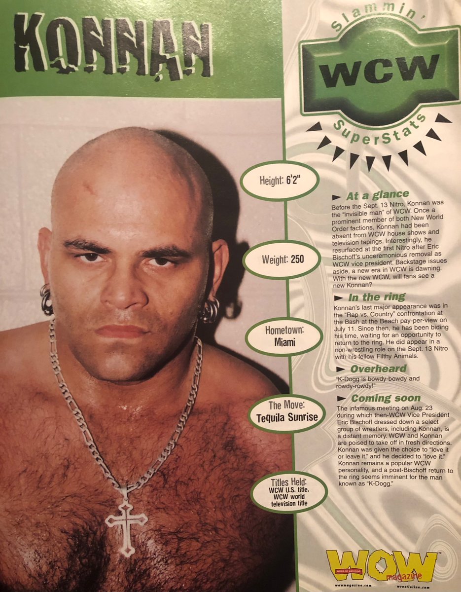 Konnan from WOW magazine issue 8 #konnan #wcw #tna #wrestling #classicwrestling #90swrestling #attitudeera #wowmagazine #worldofwrestlingmagazine #wcwnitro #lucha #lwo