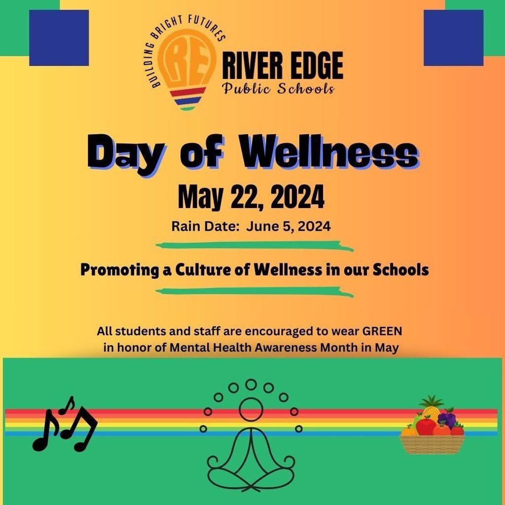 We are so excited for our Day of Wellness next week! Wear green in honor of Mental Health Awareness Month. 💚
