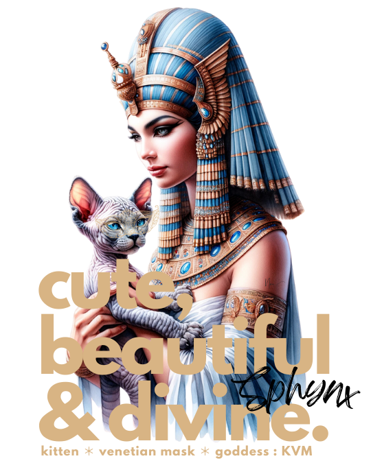 Unveiling the majesty of ancient allure: Cleopatra cradles a Sphinx kitten, embodying timeless beauty and mystique. A tableau of royal splendor and feline grace. #CleopatraArt #SphinxKitten #AncientBeauty #MysticArt