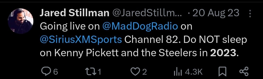 @JaredStillman Don't pay this dude any mind brofessor. He's a proven non ball knower lol. Didn't he just give someone air time saying the cap was fake too? 🤣 He's a shockvalue reporter with no actual ball knowledge