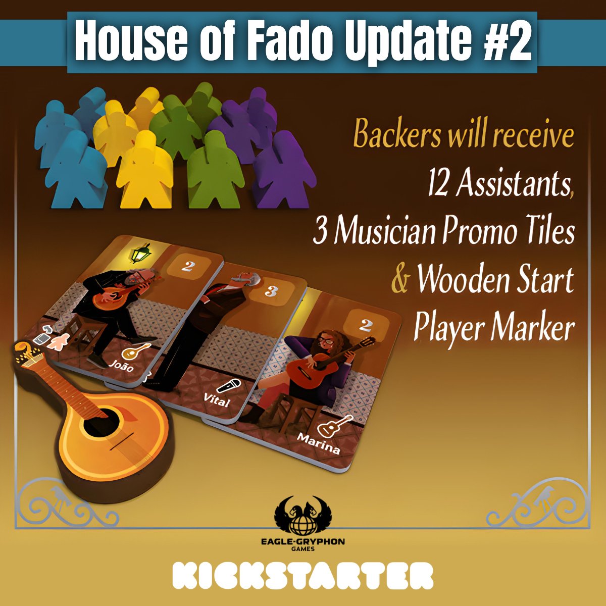 Calling all two-player board gamers! Have you seen our last week's House of Fado update? It features the Kickstarter bonus items and the 2-Player Kicked-Out Craziness variant, which will be included in the production! kickstarter.com/projects/eagle… #twoplayergames #boardgamegeek