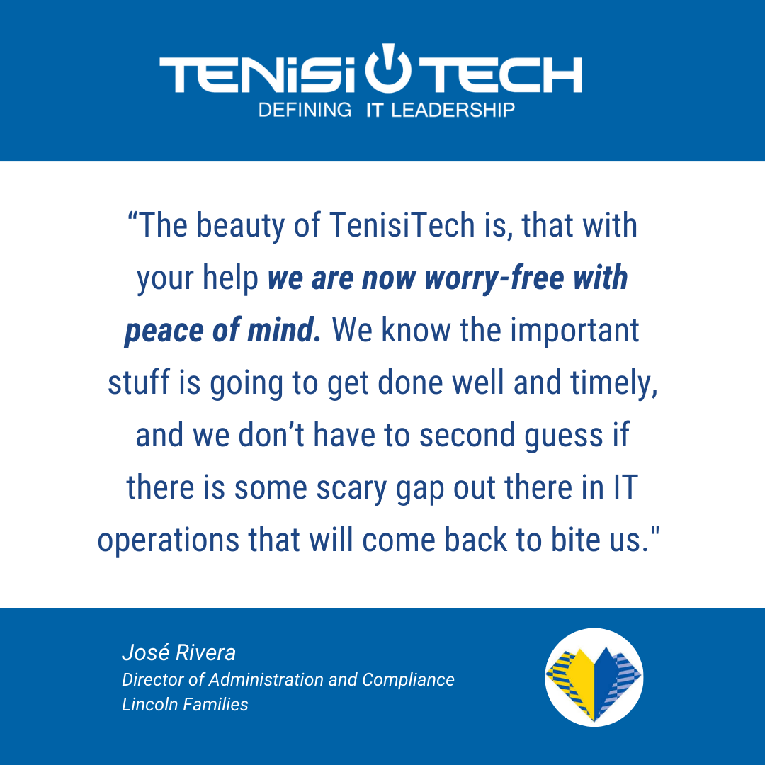 Join other nonprofits like Lincoln Families who trust us to take the IT load off their shoulders. Ready for hassle-free IT? #TenisiTech #Nonprofits #ITSupport #TechForGood