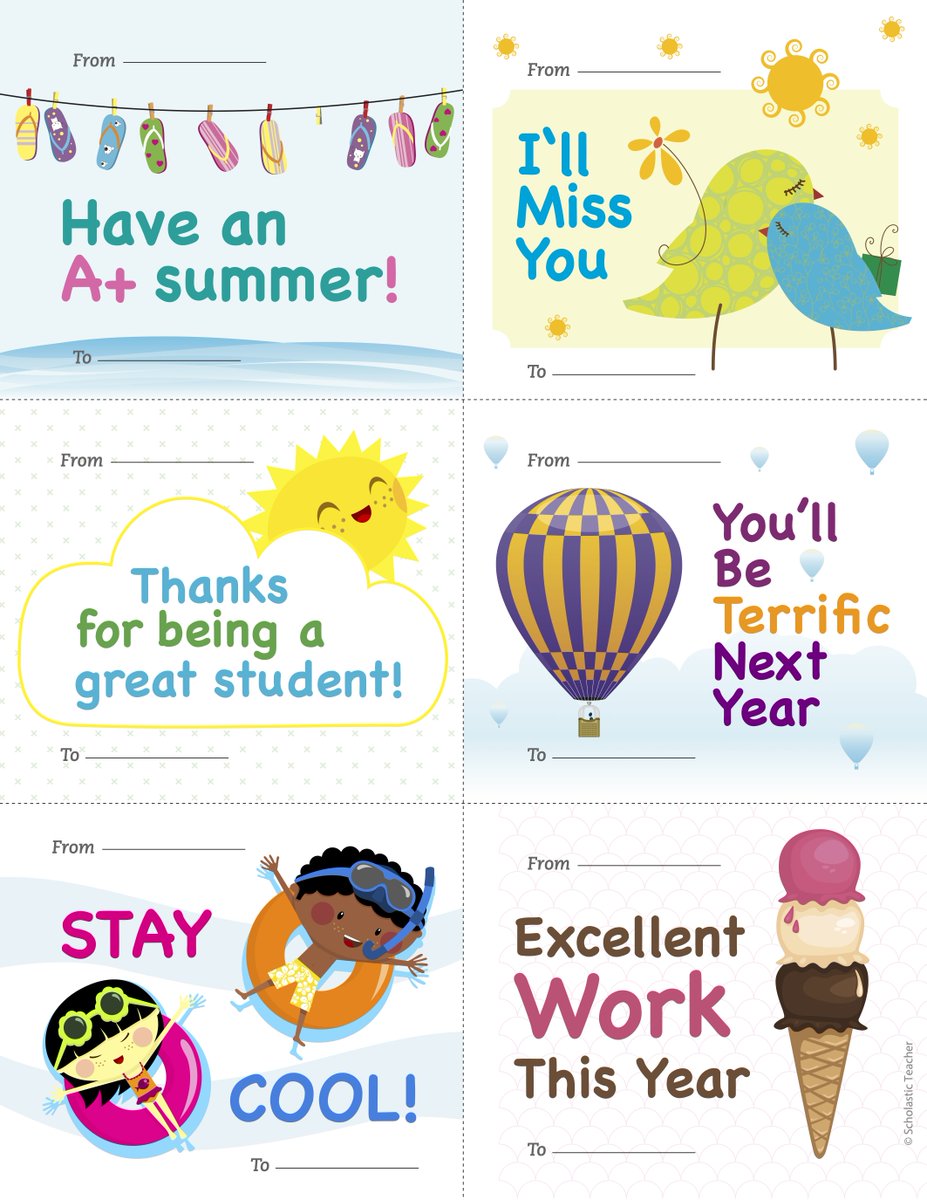 Send your students into summertime with these touching goodbye notes—free throughout May on #ScholasticTeachables ☀️ bit.ly/4bErnIl