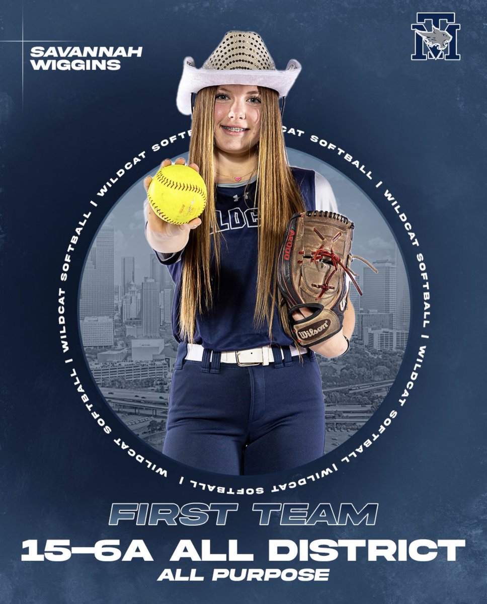 Savannah Wiggins- District 15-6A First Team-All Purpose! 

This award is for an athlete who was successful in several different areas, in Savannah’s case, pitching, hitting, and infield!
#BeSomeone
#KeepChasing