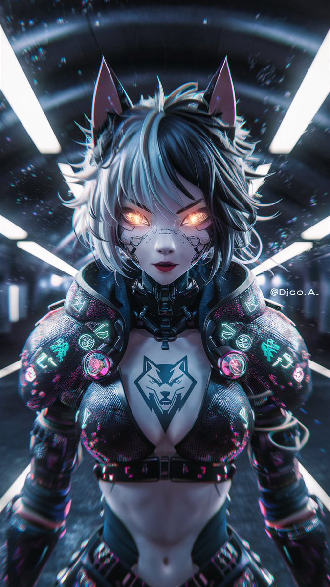 digo_a_i's tweet photo. Cyberpunk female wolf 🔹
.
.
.
#cyberpunk #wolf #girl #art #arte #wallpaper #papeldeparede #ArteDigital #ArtedeIA #ai #aiart #aiartcommunity #aigeneratedart #aigirls #AIArtwork #AIphoto #ilustration #digitalart https://t.co/rD7jJKUQw0