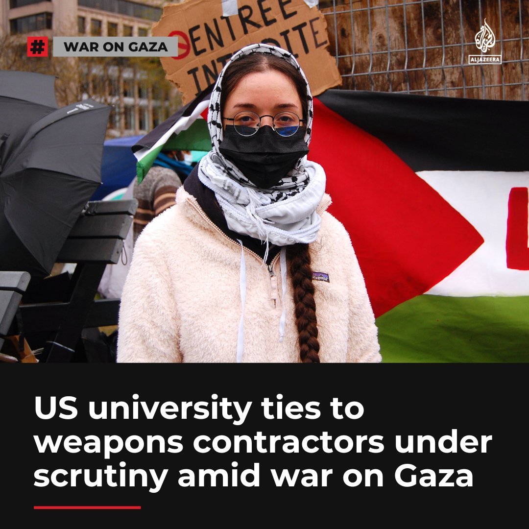 Activists are calling attention to historical ties between universities and defence contractors linked to Israel’s war on Gaza aje.io/3fe1fx