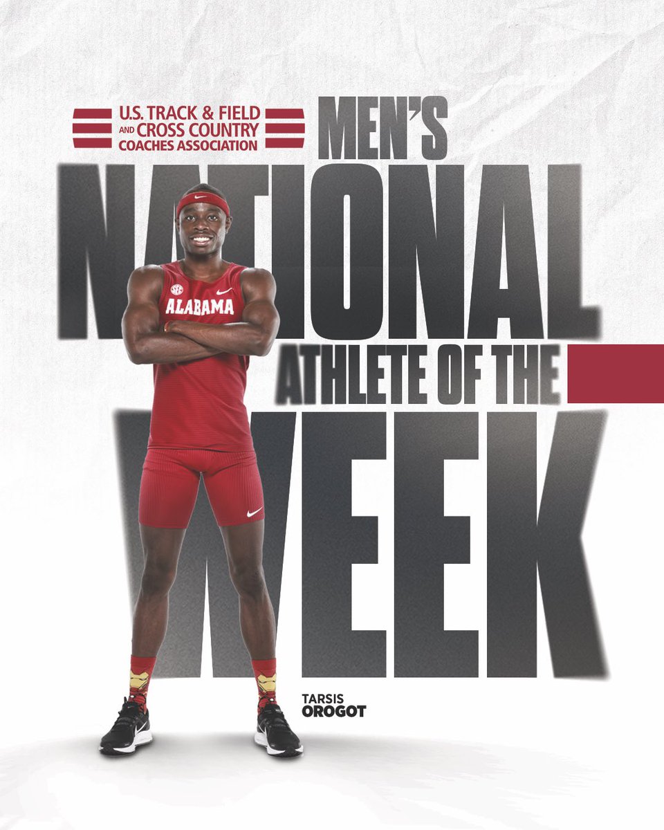 Tarsis Oro🐐 🫡 ❗️M-F Athletic National Athlete of the Week❗️ His 19.75 in the 200m is the… @NCAATrackField leading time✅ No. 3️⃣ fastest in collegiate history✅ Ugandan 🇺🇬 national record✅ East African record✅ @UA_Athletics school record 🔥 @SEC meet record 🔥 #RollTide
