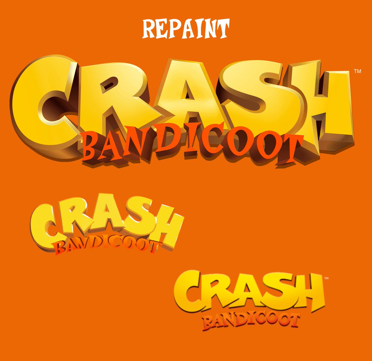 I never liked the 2017 Crash Bandicoot Logo colors, so i repainted it more accurate to PS2 and 2020 logo