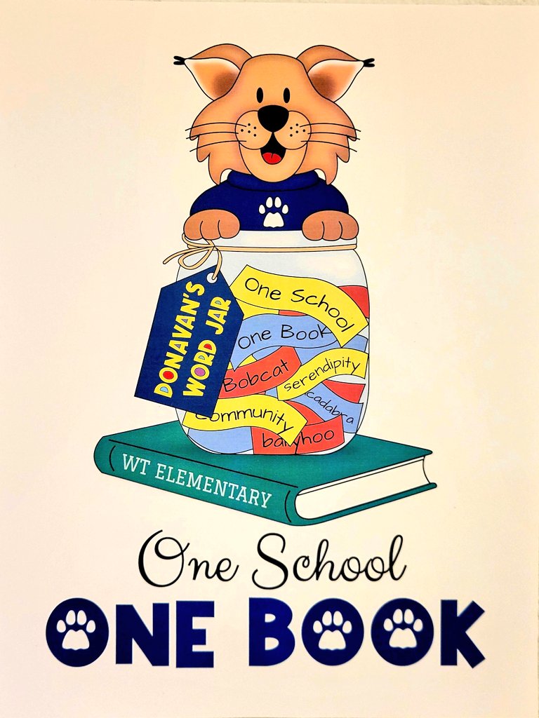 slitmanhall's tweet image. It&apos;s #OneSchoolOneBook #RighttoReadWeek @WTBobcats! The entire school will be reading and exploring Donavan&apos;s Word Jar by Monalisa DeGross. #literacy #wordsmatter #vocabulary #BobcatsandBooks