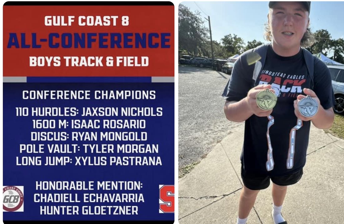 Tiffany Mongold (@mongoldtiffany) on Twitter photo ❤️🦅💙CONGRATS, RYAN!🌟
<a href="/ryanmongold21/">Ryan Mongold</a> FOR EARNING
THE TITLE OF GULF COAST 8 ALL CONFERENCE DISCUS CHAMPION!!❤️🦅💙🤩
🌟IT’S BEEN A PHENOMENAL FRESHMAN YEAR!!🌟 <a href="/CoachMarkThrows/">Mark Stephens</a> <a href="/FrankHynes12/">Frank Hynes</a> ❤️🦅💙CONGRATS, RYAN!🌟
<a href="/ryanmongold21/">Ryan Mongold</a> FOR EARNING
THE TITLE OF GULF COAST 8 ALL CONFERENCE DISCUS CHAMPION!!❤️🦅💙🤩
🌟IT’S BEEN A PHENOMENAL FRESHMAN YEAR!!🌟 <a href="/CoachMarkThrows/">Mark Stephens</a> <a href="/FrankHynes12/">Frank Hynes</a>