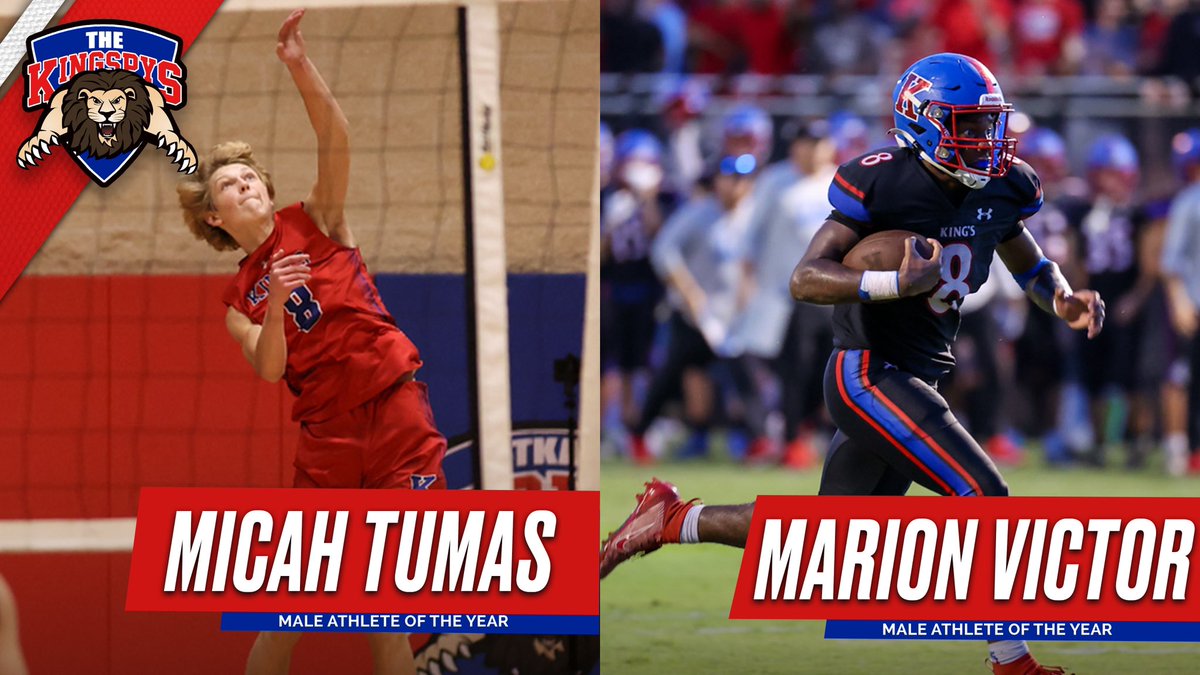Micah Tumas and Marion Victor are the 2023-2024 Male Athlete of the Year award winners! #tkakingspys @TKALionsFB @TKAWPB